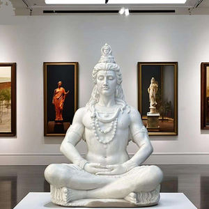 A grandezza naturale di marmo bianco seduto statua di <span class=keywords><strong>Buddha</strong></span> in pietra naturale <span class=keywords><strong>giardino</strong></span> scultura all'aperto grande signore Shiva <span class=keywords><strong>Buddha</strong></span> indiano per la vendita - Product Image 1