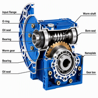 GOLDGUN 15kw GMRV150 Gearbox Pengurang Kecepatan Torsi Tinggi Ukuran Besar dengan Roda Gigi Cacing untuk Perakitan Tangki Pencampur