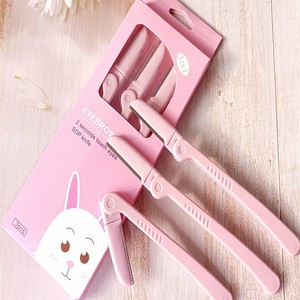 Rasoir et tondeuse à sourcils pliables portables en ABS, ensemble de 3 pièces avec protection de sécurité en maille pour les soins personnels et le maquillage - Product Image 3