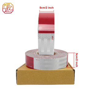 Red &amp; White <strong>Reflective</strong> Tape - High Visibility Waterproof Safety Tape for Vehicles, Trailers &amp; Outdoor Warning <strong>Markings</strong> - Product Image 3