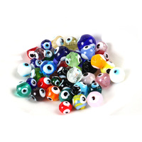 8-14mm verre poli mauvais œil breloque accessoires décor à la maison dinde ronde breloque couleur bleu mauvais œil perle de verre pour Bracelet