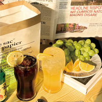 Verre à boire haut et transparent avec tranche de citron, verre highball créatif pour jus, soda, cocktails, boissons froides