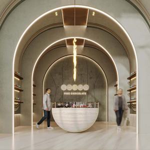 Haut de gamme belle verre Dessert vitrine comptoir en bois verre affichage Table ensemble gâteau boutique décoration - Product Image 5