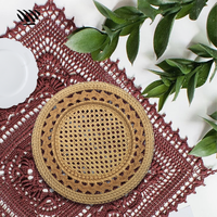 Ensemble d'assiettes en rotin tissé à la main Vaisselle en osier naturel pour mariages Boho Events Home & Retail Rustic & Eco-Friendly
