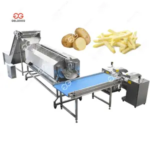 Potato Peeling And Slicing Production Line Sweet Potato Washing Peeling Cutting Slicing Making Machine