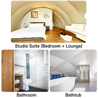 Tente de luxe en forme de coquille avec membrane PVDF, hôtel avec salle de bain pour les centres de villégiature, glamping de luxe, domos