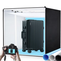 Kit de studio photo professionnel de grande taille, boîte photo 100x100x100cm, table de prise de vue, luminosité réglable de 0 à 100%, 3 lumières LED, boîte d'éclairage photo