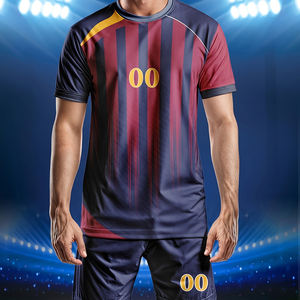 เสื้อฟุตบอลผู้ใหญ่คุณภาพสูง สกรีนโลโก้และหมายเลขได้ตามต้องการ พิมพ์ดิจิทัล แห้งเร็ว ผ้าสแปนเด็กซ์/โพลีเอสเตอร์ ชุดฟุตบอลฤดูร้อน - Product Image 2