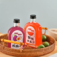 Vide plat carré 100ml 200ml 250ml 300ml clair Cold Brew café fruits vin jus de fruits bouteille en verre pour boisson avec bouchon à vis