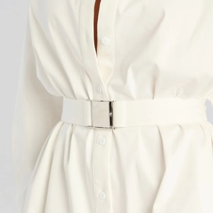 Robe OEM pour femme, élégante, à manches longues, col en V profond, avec ceinture, mini-robe pour femme - Product Image 4