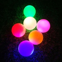 Vente en gros de balles de golf lumineuses à LED activées par l'impact nocturne, qui brillent dans le noir, avec logo ou motif personnalisé imprimable, avec tube en PVC