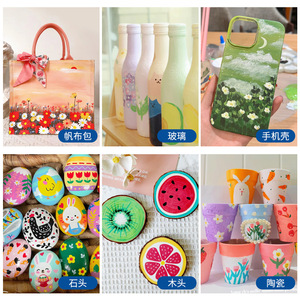 Accordare pennarelli acrilici a doppia punta 36 colori per acquerello Set a punta tonda Graffiti in ceramica fatti di plastica - Product Image 3