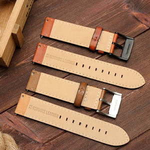 Bracelet de montre en <span class=keywords><strong>cuir</strong></span> véritable italien pour <span class=keywords><strong>homme</strong></span>, à libération rapide, compatible avec <span class=keywords><strong>Fossil</strong></span> & Timex, bracelet de montre 20 mm 22 mm - Product Image 4