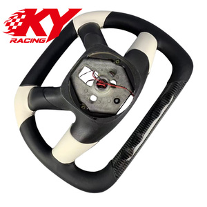 For Hummer H1 H2 H3 Sierra Savana GMC Chevrolet Silverado High End Custom Carbon Fiber Leather Steering <b>Wheel</b> With LED - Product Image 3