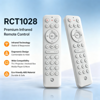 Télécommande IR ABS 28 touches JCXK OEM ODM RCT1028 pour Smart TV, projecteurs, Android Box, lecteurs vidéo, logo personnalisé