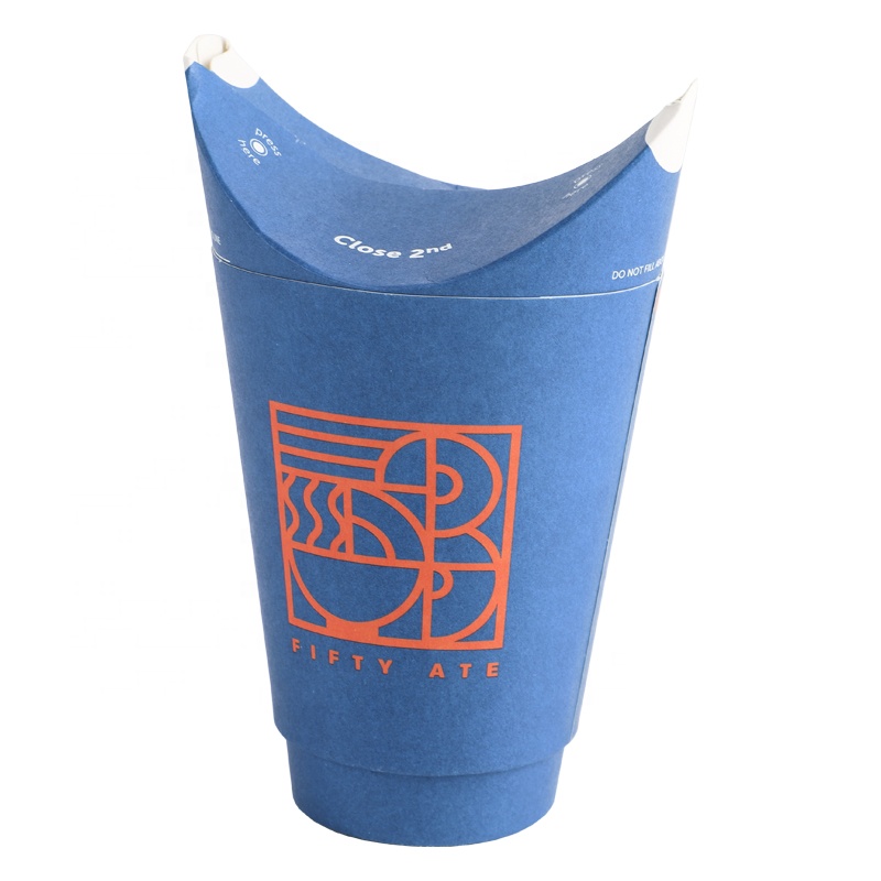 New Biodegradable Butterfly Take Away Tea Coffee Paper Cup With Integrated Folding Lid for Cold Hot Drinks