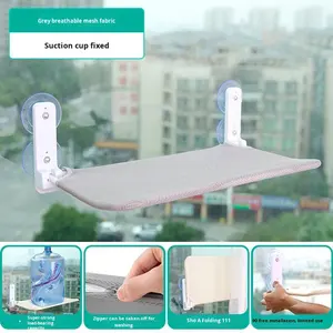 เปลญวนแบบดูดติดกระจกสำหรับแมว ถอดออกได้ ซักล้างได้ ได้รับการรับรองมาตรฐาน CE บรรจุในกล่อง เหมาะสำหรับทุกฤดู - Product Image 6