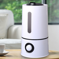 Humidificateur électrique ultrasonique en plastique grande capacité 3,5 L, humidistat, bruit <36 dB, désinfection, purification pour la maison et le bureau