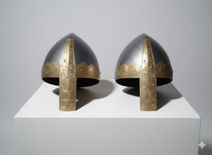 หมวกนักรบไวกิ้งแบบคลาสสิก คุณภาพดีที่สุด ทำจากทองเหลือง พร้อมเหล็กกล้าอ่อนขนาด 20 เกจ ขัดเงา ปลายจมูกทำจากทองเหลือง - Product Image 3