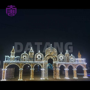 ไฟประดับรูปทรงปราสาทกลางแจ้ง - ไฟม่านและไฟตาข่ายพร้อมเชือกสำหรับตกแต่งทางเข้าใหญ่ - Product Image 3