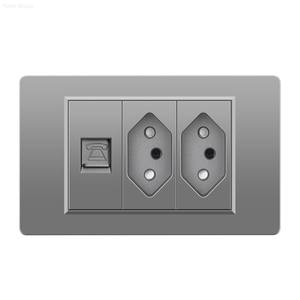 Enchufe de pared estándar brasileño con doble fuente de alimentación y doble puerto de salida USB, interruptor de luz de pared tipo C de 20A - Product Image 5