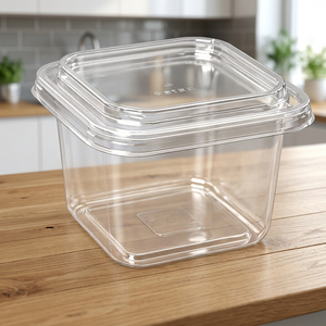 Crystal-clear <b>PET</b> <b>PET</b> SQ Container, 32 OZ / 940 ML Capacity, 115×115 Range - Wholesale <b>PET</b> SQ Containers for deli meal prep, sal - Product Image 2