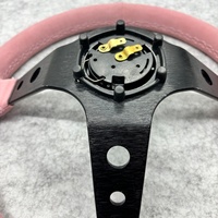 Leaders Universal 13 pouces rose personnalisé brodé daim 9cm Deep Dish JDM Racing Drift Volant