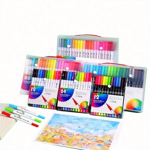 Stylos pinceaux double pointe couleur aquarelle lavables, très demandés, pour dessin et peinture, lot de marqueurs artistiques - Product Image 3