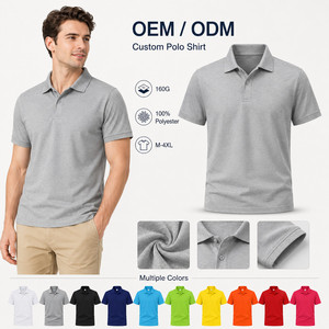 Polo de Rendimiento para Hombre con Logotipo Personalizado, 160G, 100% Poliéster, Secado Rápido, Transpirable, Uniforme de Golf, Venta al Por Mayor, Tallas M-4XL, Gris Jaspeado - Product Image 1