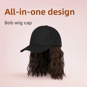 Gorra <span class=keywords><strong>de</strong></span> Béisbol con Peluca Integrada para Mujer, Estilo Bobo, Cabello Corto y Rizado, para Todas las Temporadas, Nueva Llegada, en Stock, Venta al Por Mayor - Product Image 3