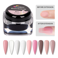 Gel de construction solide auto-nivelant anti-adhésif pour extension d'ongles, gel dur transparent pour extension d'ongles