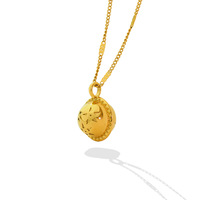 Collier fin en or 18 carats plaqué or de haute qualité, boule géométrique, collier créatif en acier inoxydable avec pendentif étoile planète pour femmes
