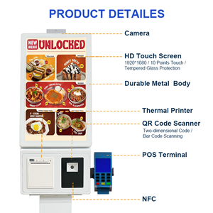 Kioscos de Pago para Comida Rápida, Tótems de Autoservicio de Tamaño Pequeño con Pantalla LCD Digital y Señalización, con WIFI, Bluetooth, para Montaje en Pared/Suelo - Product Image 3