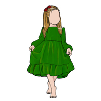 Robe de soirée élégante en velours uni à manches longues pour petite fille, motifs personnalisés Little Glow Kids