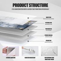 Panneau mural en vinyle 3D effet marbre, autocollant, plafond, autocollant de luxe, décoration intérieure, mousse autocollante, autre papier peint, panneau mural en PVC