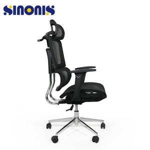 Silla de Oficina Ergonómica Giratoria Moderna Sinonis, Silla de Oficina de Malla con Altura Ajustable, Asiento de Tela y Metal PP, Soporte Lumbar, Silenciosa, de PU - Product Image 3