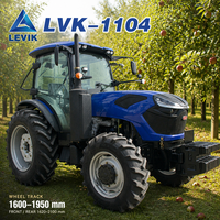 Tracteur agricole à roues de 110 CV, fonctionnement flexible pour l'entretien des vergers et la gestion des exploitations fruitières