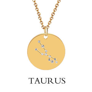 SSeeSY bijoux de mode breloques non ternir signe étoile plaqué or en acier inoxydable pièce 12 <span class=keywords><strong>horoscope</strong></span> zodiaque collier pour les femmes - Product Image 5