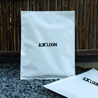 Sac d'emballage pour vêtements en papier kraft avec fermeture éclair en PE durable, impression de logo personnalisée, avec fermeture autocollante pour vêtements