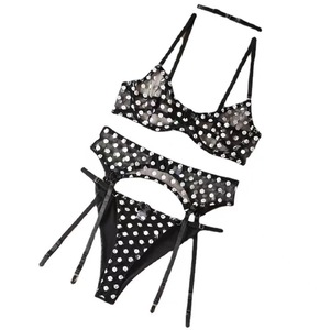 Nouvel ensemble de lingerie <span class=keywords><strong>transparente</strong></span> en maille style sexy érotique avec porte-jarretelles et culotte - Product Image 6