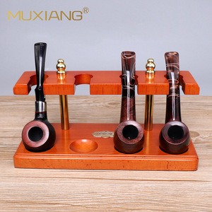 Muxiang Tobacco Pipe Stand 4 Position Straight Type Wooden Display Rack For Pipe Collection - Product Image 2