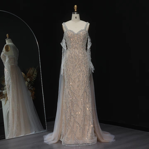 Jancember LSZ634 Elegante Abito da Sera Stile Dubai, Sirena con Scollatura a Cuore e Guanti - Product Image 1