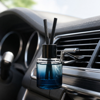 Bouteille diffuseur d'huiles essentielles carrée en verre vide de 6 ml, 8 ml, 10 ml avec bouchon à vis, pour désodorisant de voiture suspendu