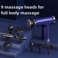 Pistolet de massage fascial chauffant et refroidissant, pistolet de massage professionnel portable, mini pistolet de massage avec 9 têtes