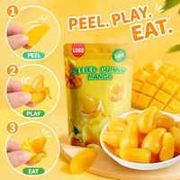 Bonbons gélifiés pelables saveur mangue, forme cube, double texture, vente en gros en vrac, fabrication directe usine, OEM ODM, marque privée personnalisée