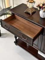 Console d'entrée rétro de style américain, étagères en bois de noyer noir massif, rangement, meubles de maison d'inspiration française antique