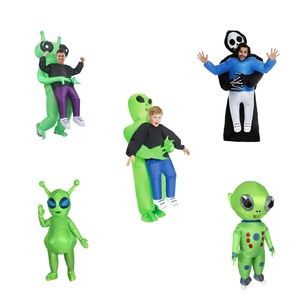 Costumes de mascotte extraterrestre gonflables, drôles, pour déguisement fantaisie, costume de fantôme effrayant qui embrasse les gens, farce ET, costume gonflable d'Halloween - Product Image 1