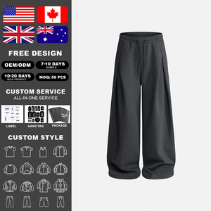 Pantalones de chándal anchos y holgados KingSen para mujer, 100% algodón transpirable, cintura elástica con cordón, ajuste holgado - Product Image 2