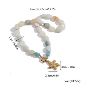 Collar con Colgante <span class=keywords><strong>de</strong></span> Estrella <span class=keywords><strong>de</strong></span> Mar <span class=keywords><strong>de</strong></span> Acero Inoxidable <span class=keywords><strong>de</strong></span> la Serie Océano <span class=keywords><strong>de</strong></span> Verano, Abalorios DIY, Collar <span class=keywords><strong>de</strong></span> Cuentas <span class=keywords><strong>de</strong></span> Jade Blanco <span class=keywords><strong>de</strong></span> Piedra Natural <span class=keywords><strong>para</strong></span> <span class=keywords><strong>Mujer</strong></span> - Product Image 6