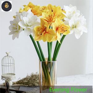 Flores de Clivia artificiales de orquídeas de imitación de alta calidad, plantas de Clivia de orquídeas de tacto Real, 2017 - Product Image 3